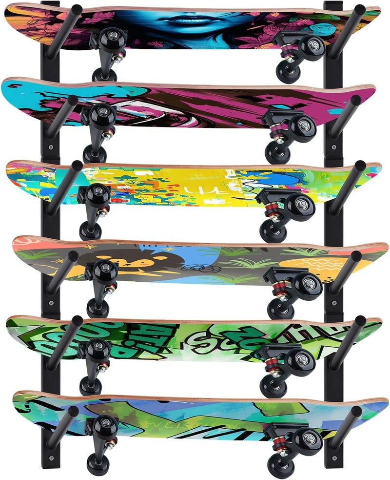 BiJun Skateboard Wall Mount, Snowboard Wall Mount Display, Horizontal Ski Wall Rack, Skateboard Rack Storage Holder Longboard Hanger - Image 1